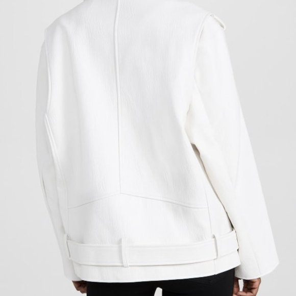 BLANKNYC Early Riser Moto Jacket Faux Leather Bright White Size XS - Picture 4 of 4